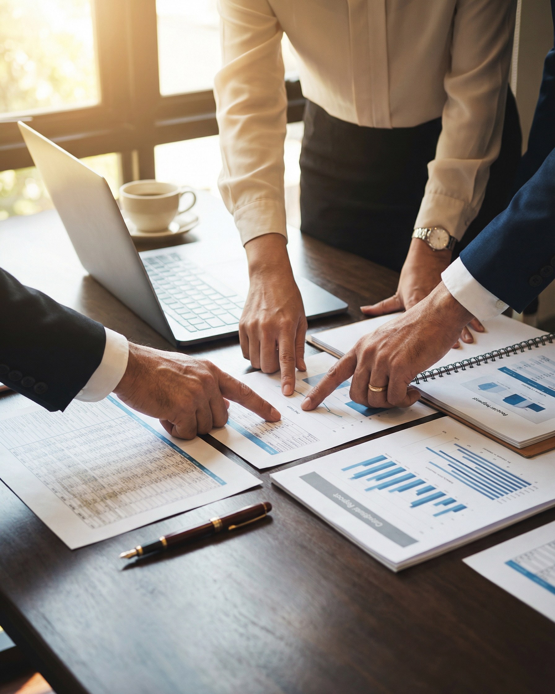 Professionals reviewing financial documents